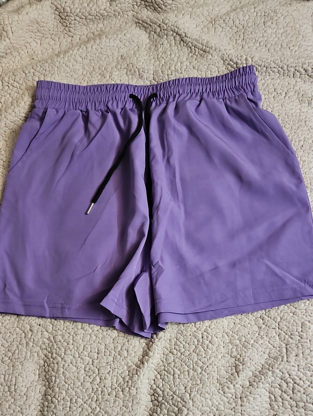 Women’s Lavender Drawstring And Elastic Waist Shorts - Size L